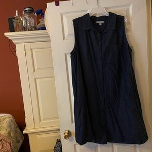 Woman Within Deep Denim Sleeveless Dress 22W